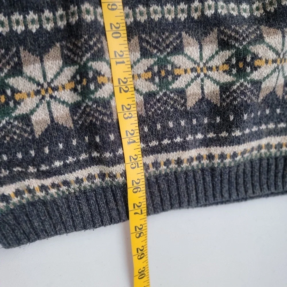 Northwest Territory Fair Isle Sweater Mens Large Navy Blue Wool Blend Vintage